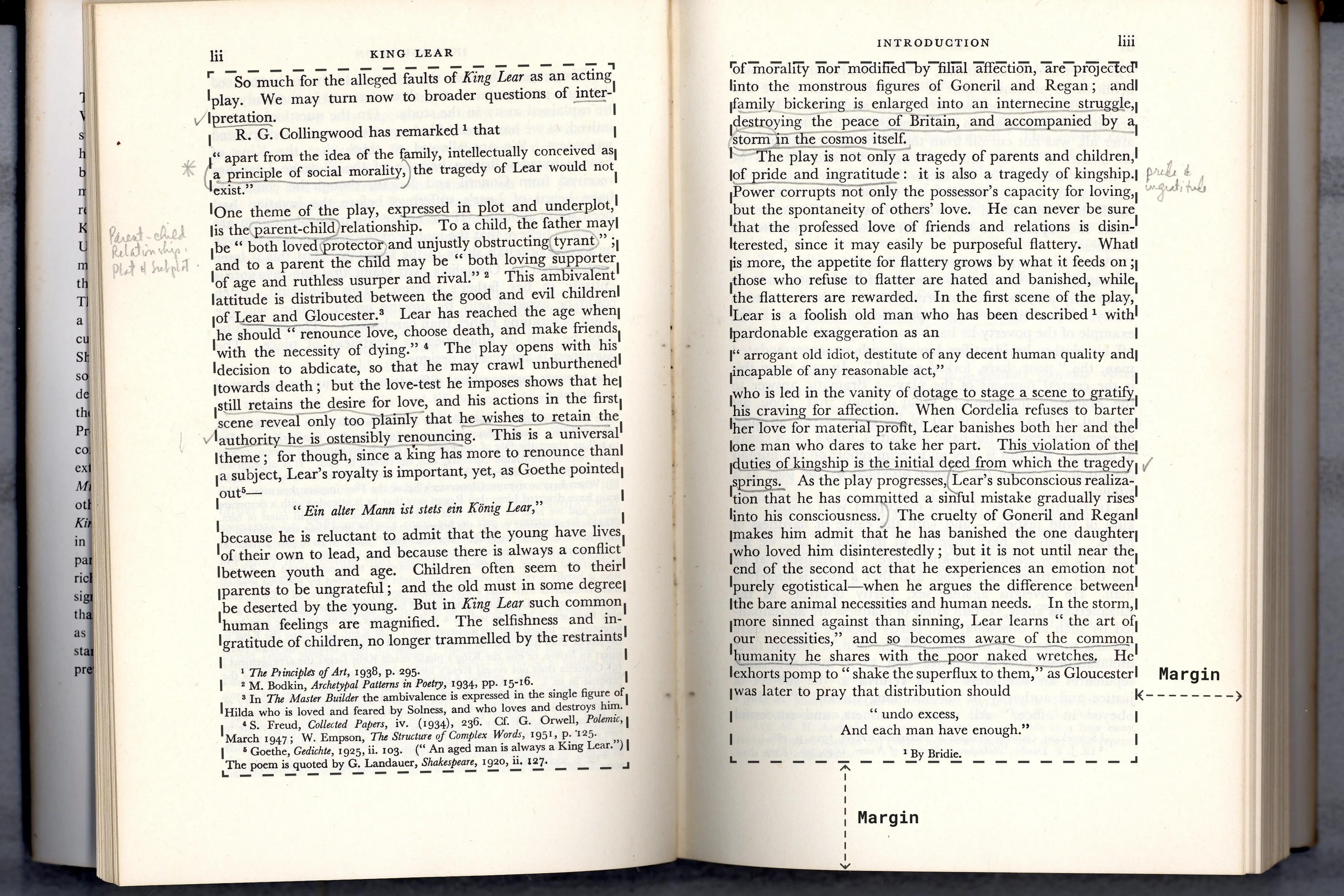 A book with its margins highlighted