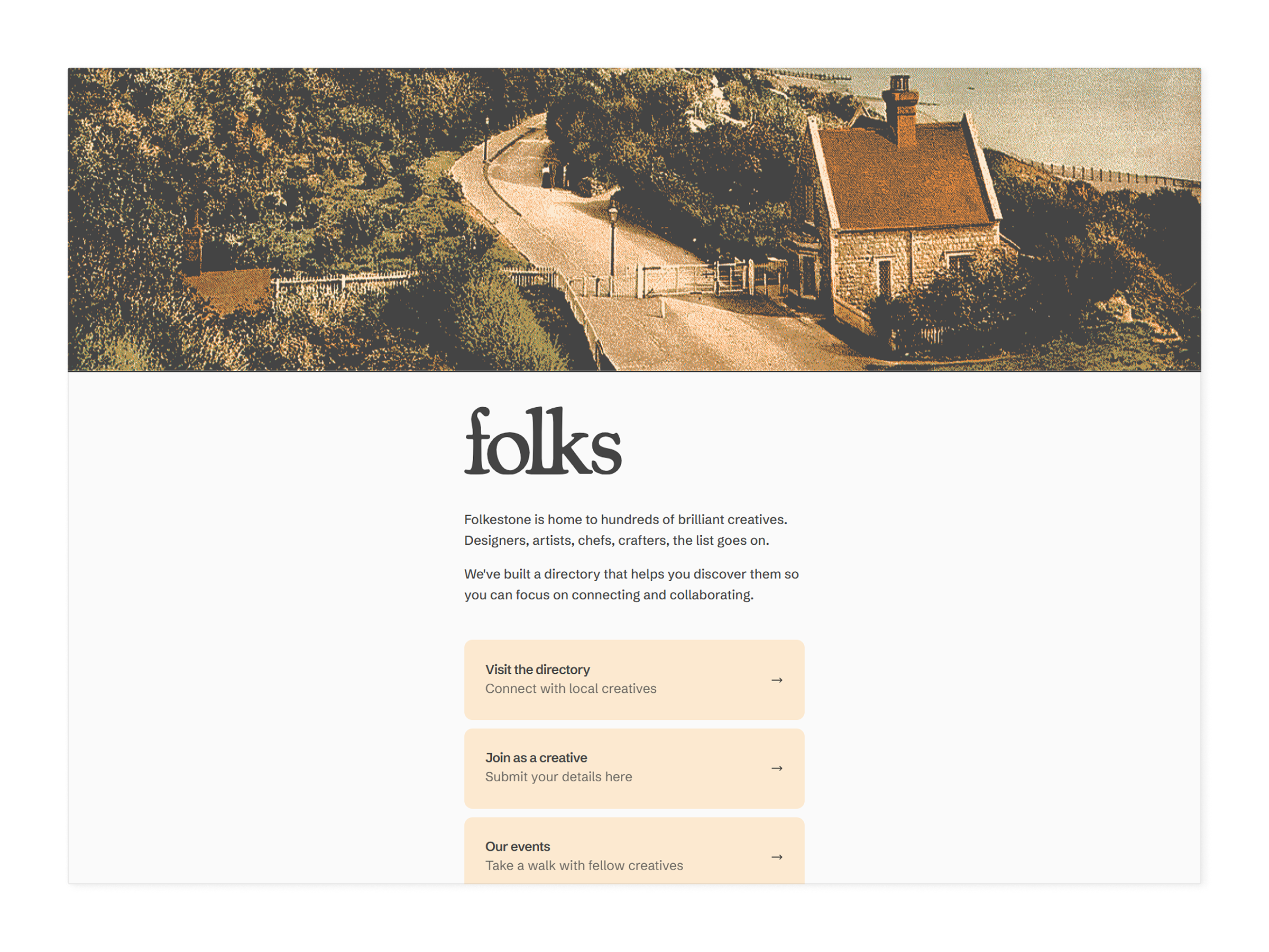 Screenshot of a social walk page on folks.directory
