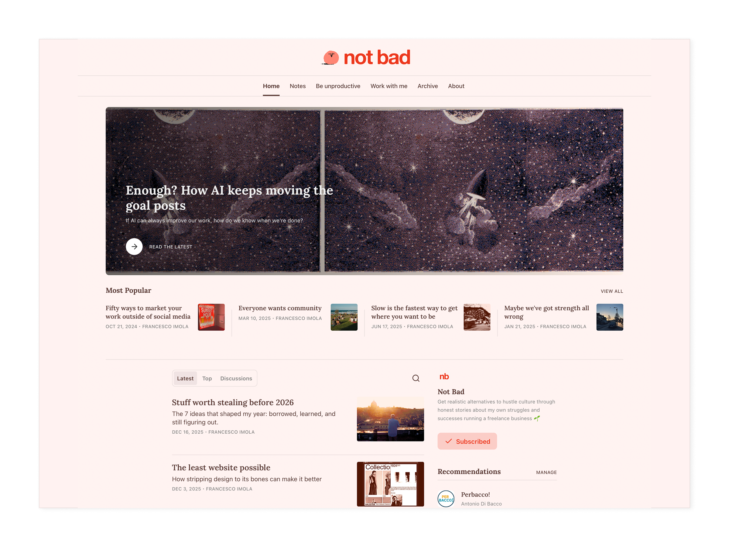 Graphic design for Not Bad