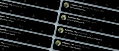 Selection of tweets with generated exhibition titles