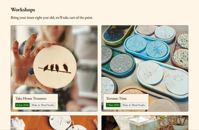 Workshops page