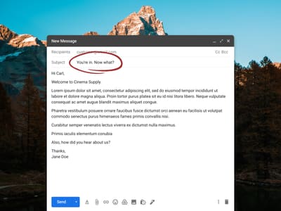 Example of a good subject line