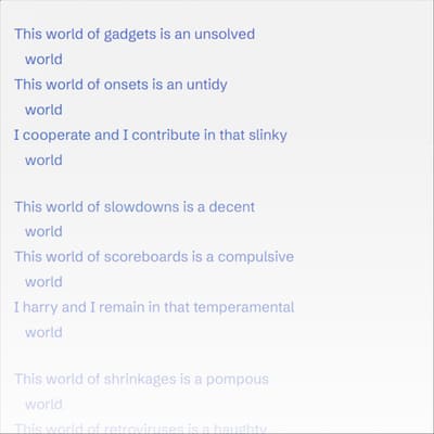 Detail of poem generated by the artwork
